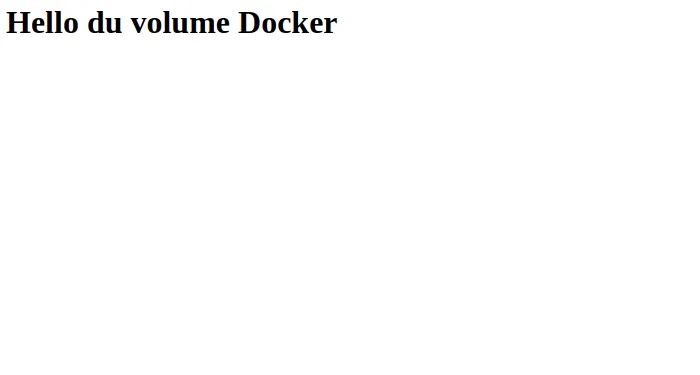 Cette page est maintenant stockée dans un volume Docker